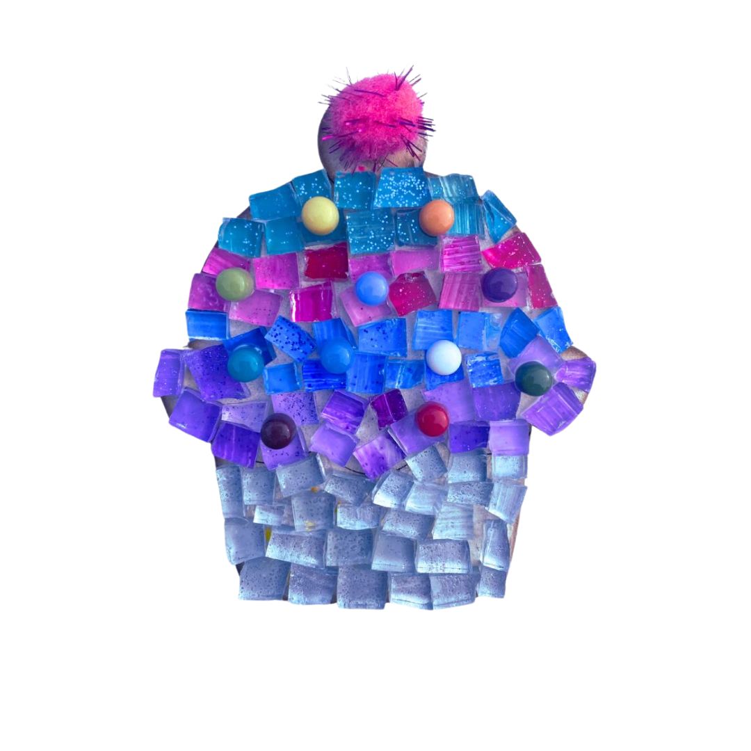 Single - Mosaic Craft Kit with Magnet - Cupcake (Small)