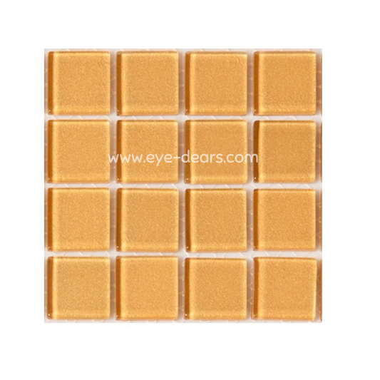 Mosaic Tiles -  Single Craft Size Sheet Gold Glass 23x23mm