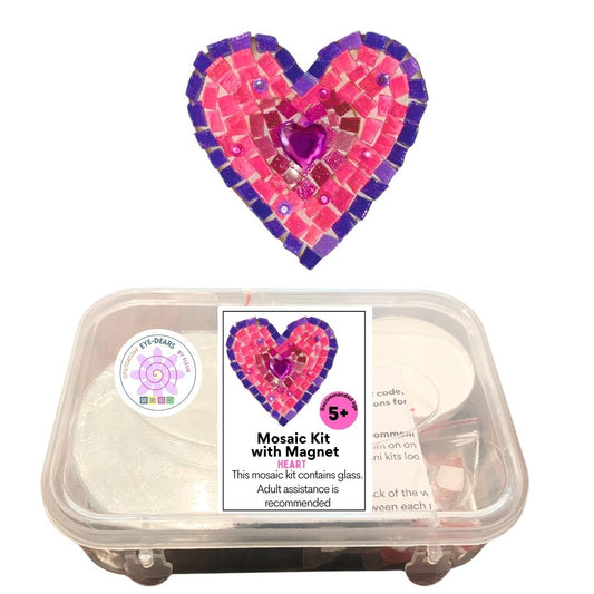 Single - Mosaic Craft Kit with Magnet - Heart Pink & Purple (Small)