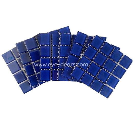 Mosaic Tiles - 10 x sheets of Navy Blue Crystal 23x23mm