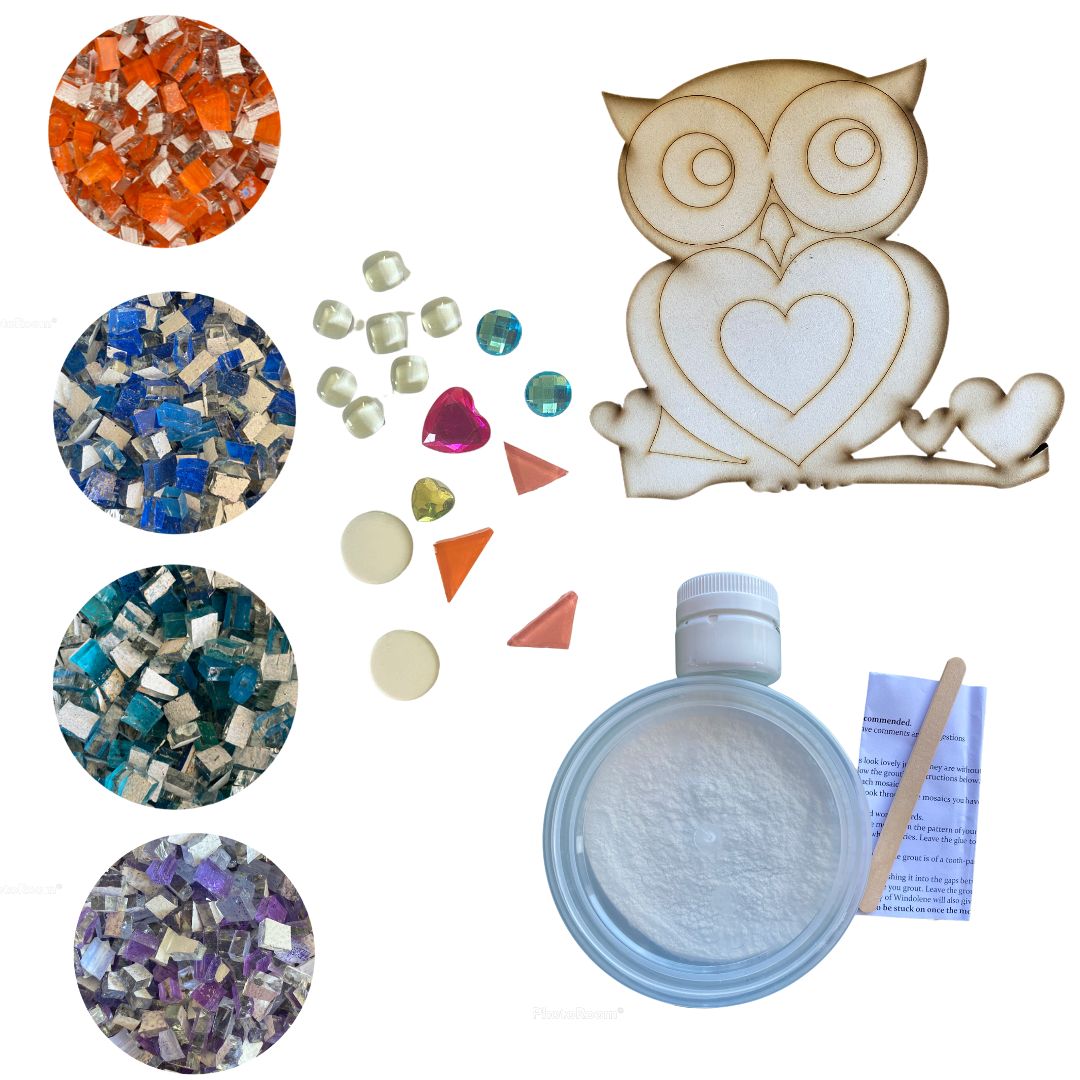 Mosaic Craft Kit with Magnet - Owl  (Medium)