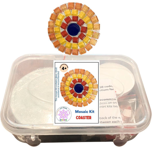 Single - Mosaic Craft Kit - Coaster Red & Yellow  (No Magnet) (Small)