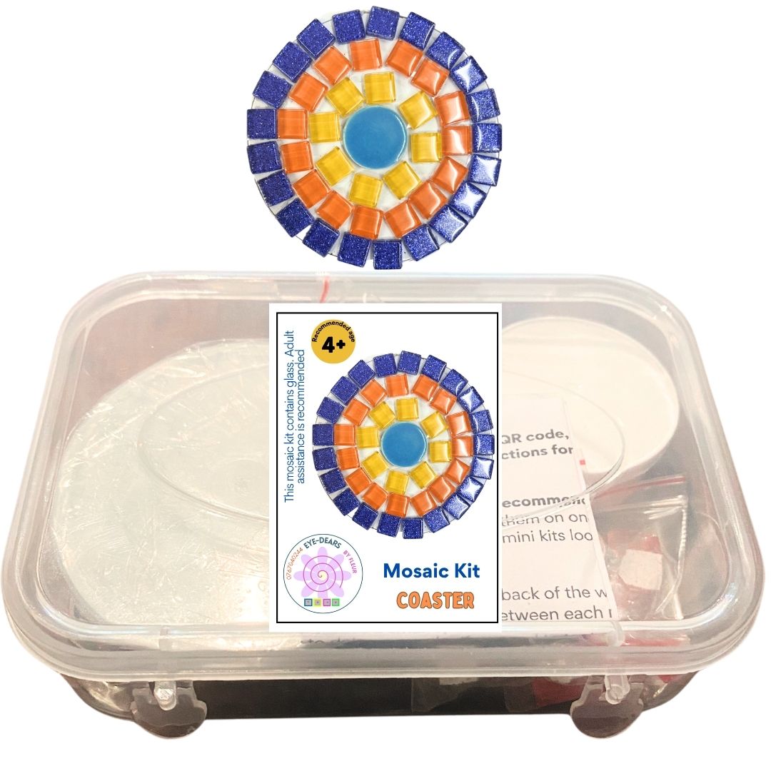 Mosaic Craft Kit - Coaster Blue, Orange, Yellow (No Magnet)