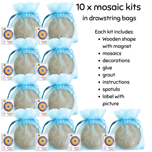 Mosaic Craft Kit - Coaster Blue, Orange, Yellow (No Magnet) (Small)