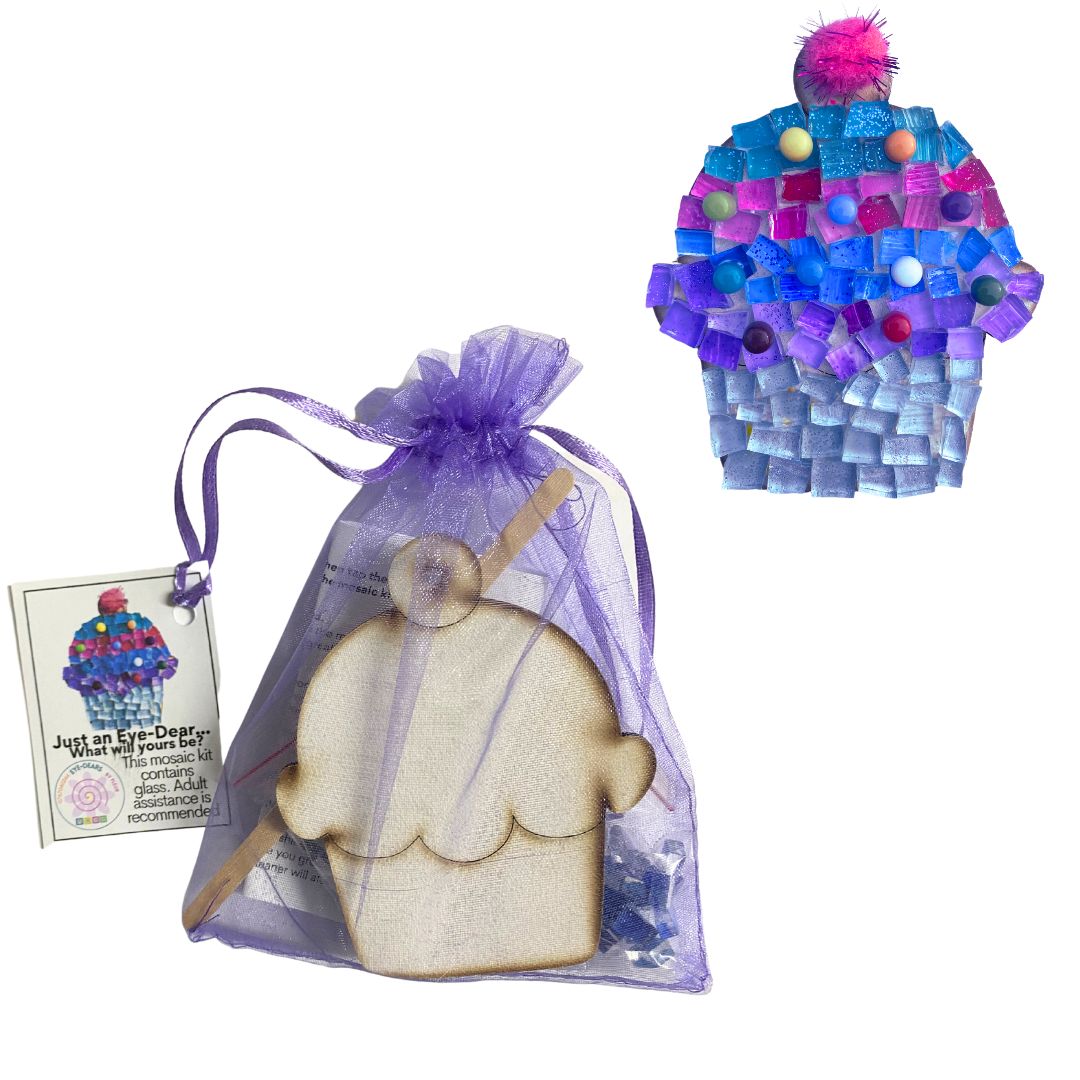 Single - Mosaic Craft Kit with Magnet - Cupcake (Small)