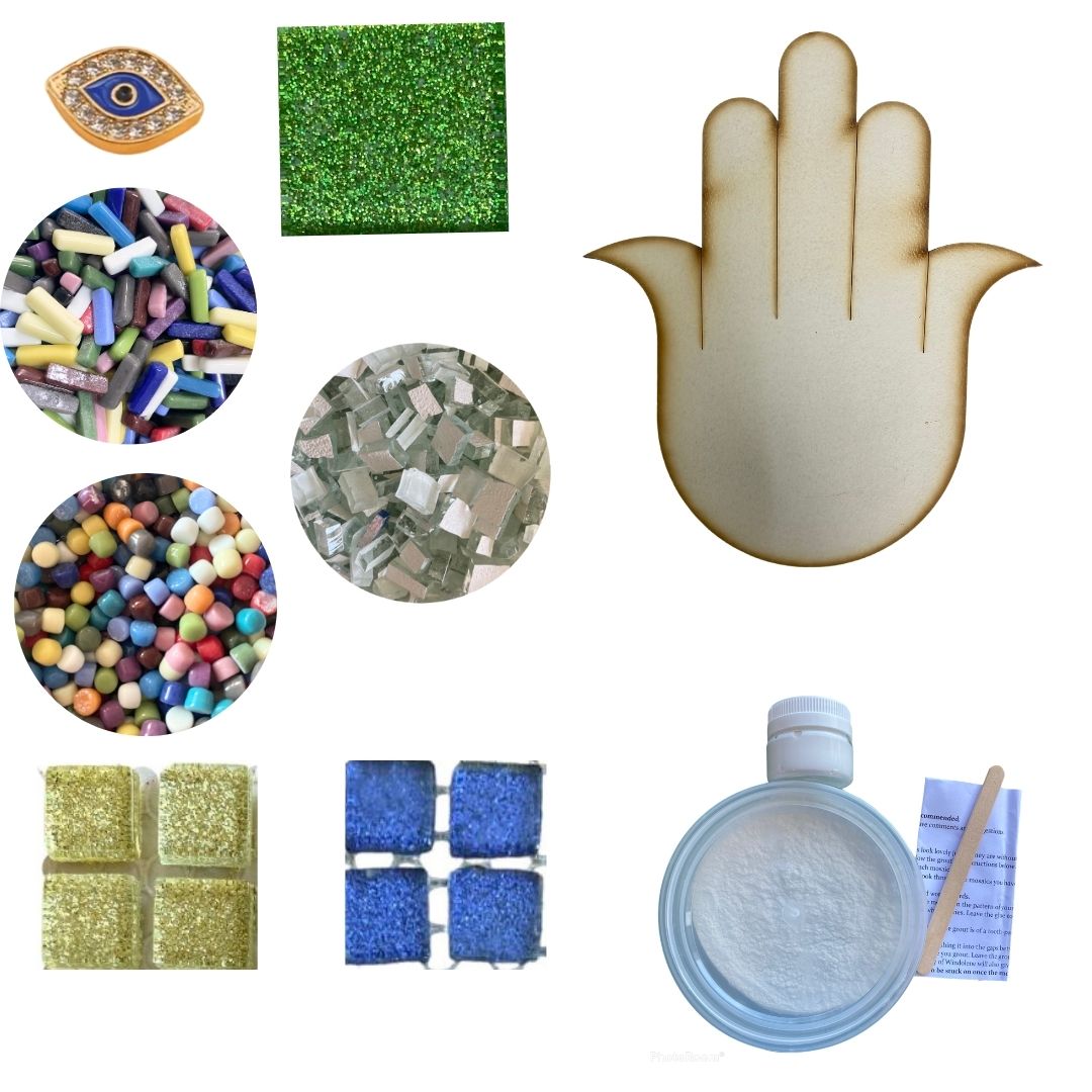 Mosaic Craft Kit with Magnet - Hamsa (age 12+)