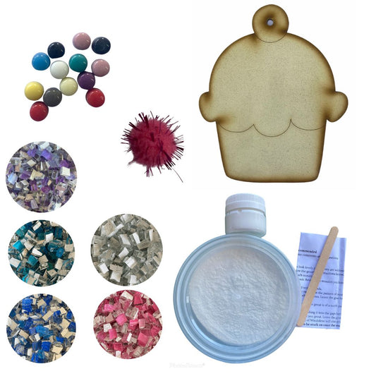 Bulk - Mosaic Craft Kit with Magnet - Cupcake (Small)