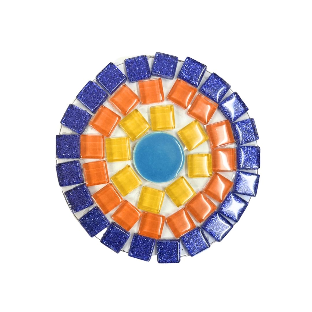 Mosaic Craft Kit - Coaster Blue, Orange, Yellow (No Magnet)