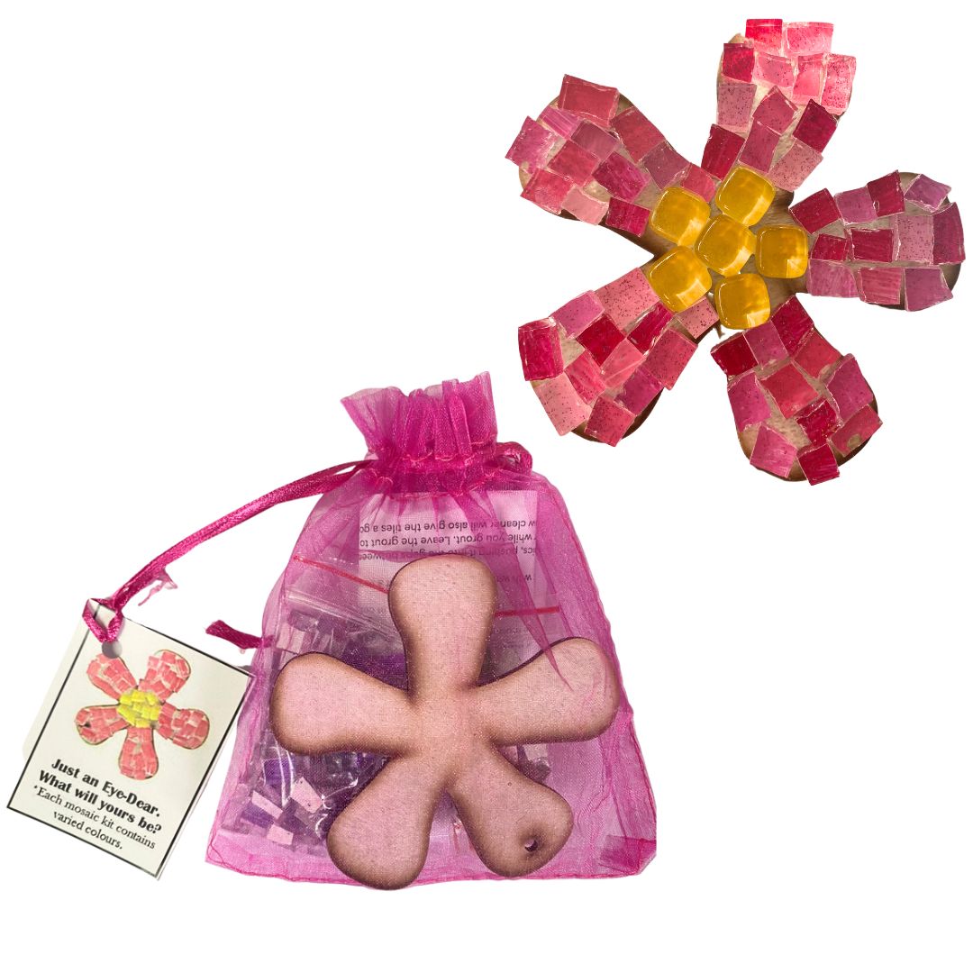 Single - Mosaic Craft Kit with Magnet - Pink Flower (Small)
