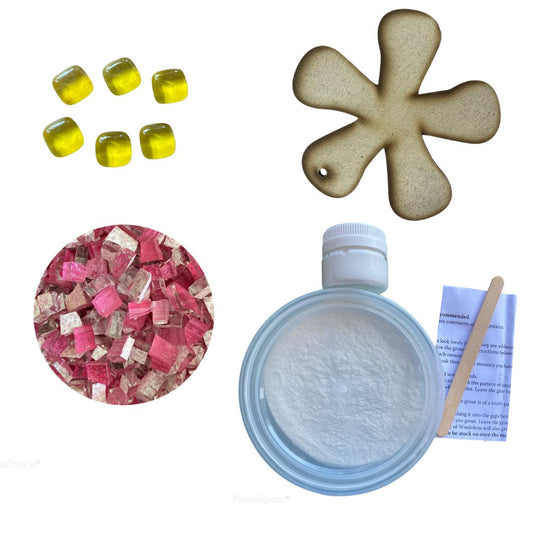 Single - Mosaic Craft Kit with Magnet - Pink Flower (Small)
