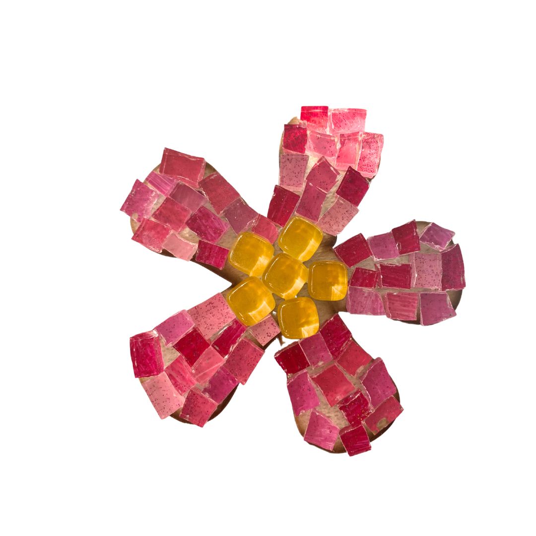 Mosaic Craft Kit with Magnet- Flower Pink (Small)