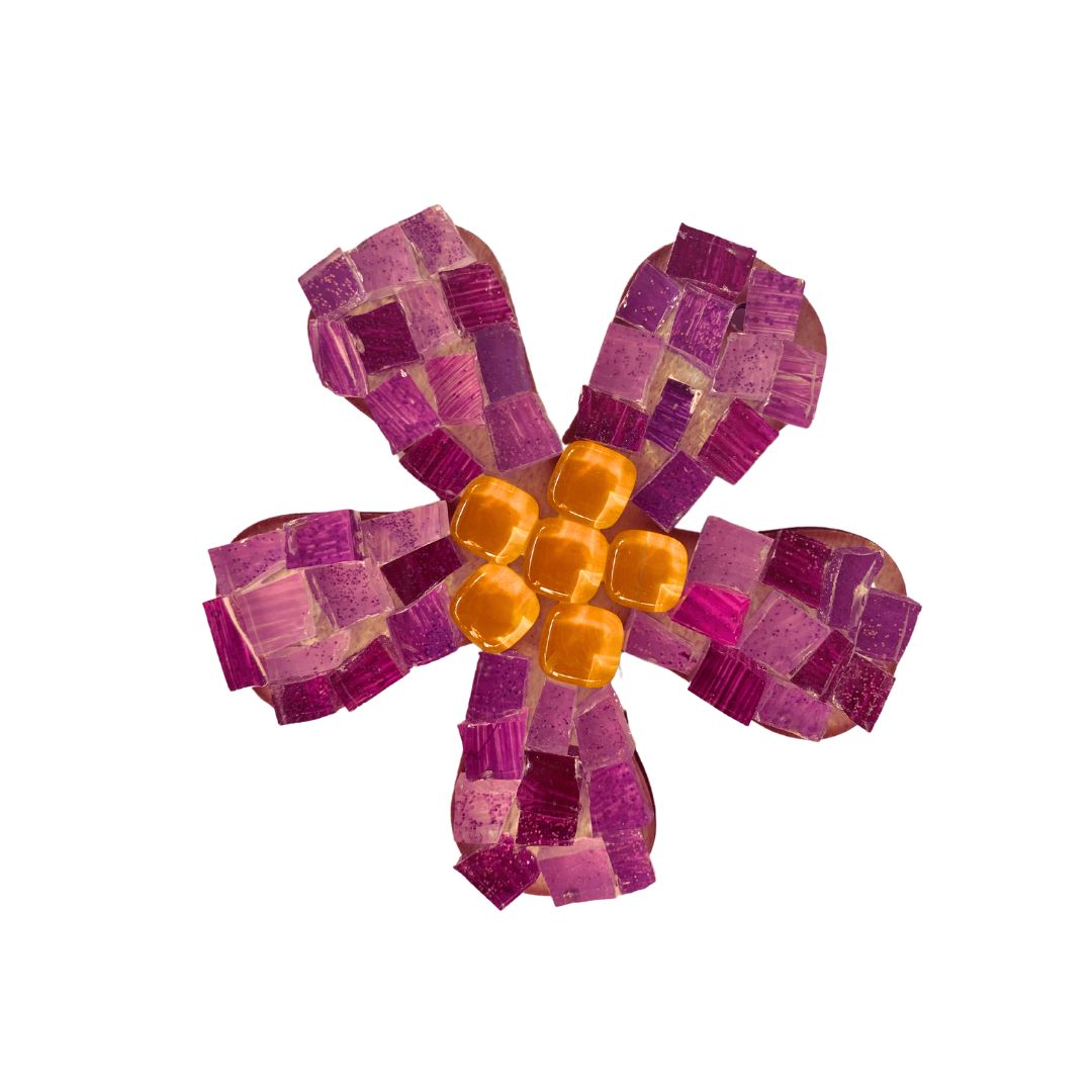 Single - Mosaic Craft Kit with Magnet - Purple Flower (Small)