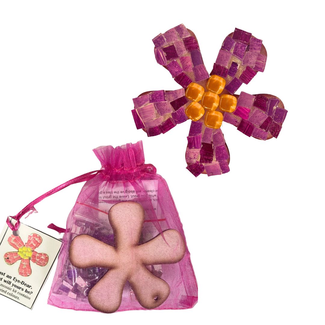 Single - Mosaic Craft Kit with Magnet - Purple Flower (Small)