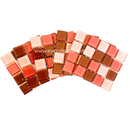 Mosaic Tiles - 10 x sheets of Strawberry Mix Glass 23x23mm