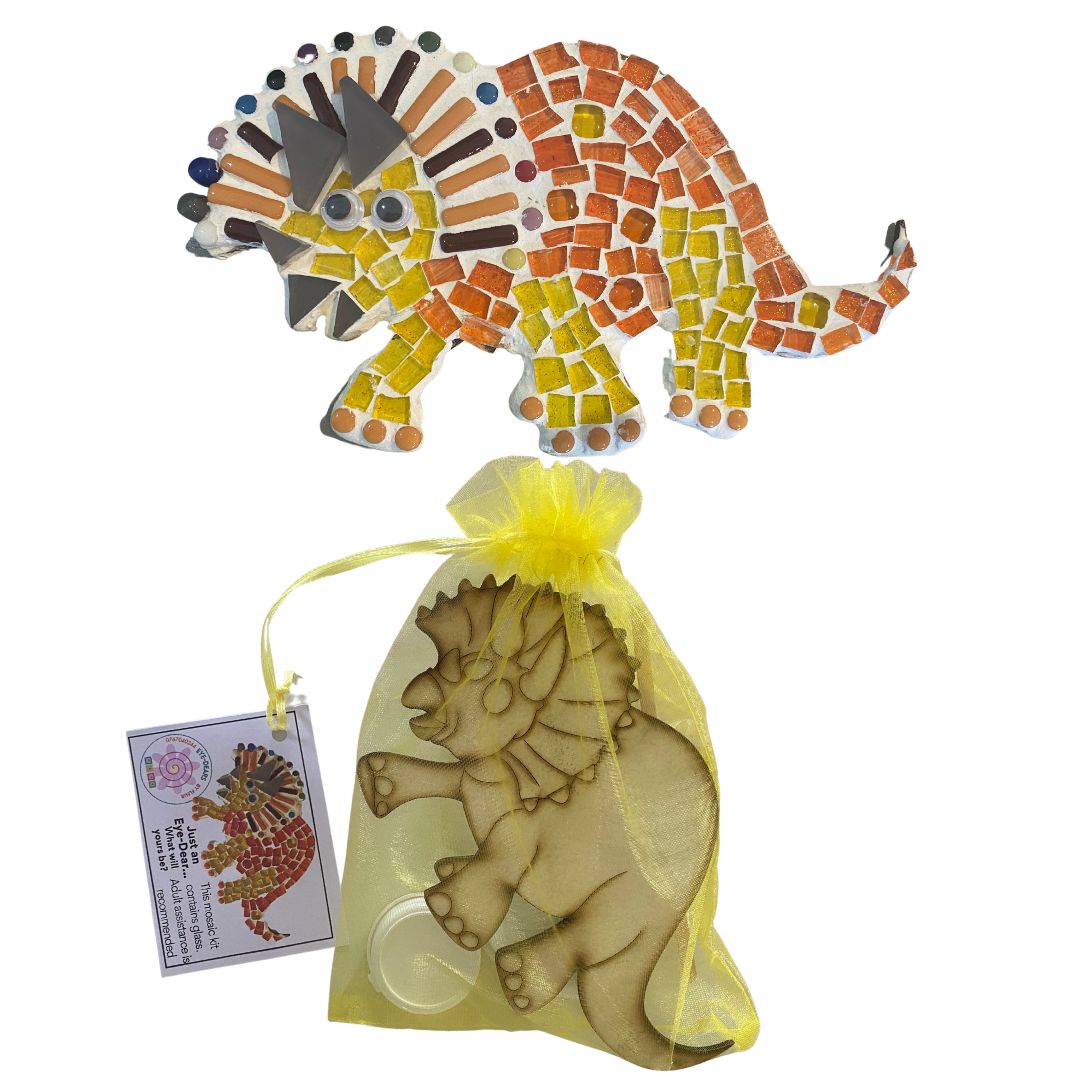 Single - Mosaic Craft Kit with Magnet - Triceratops (Medium)