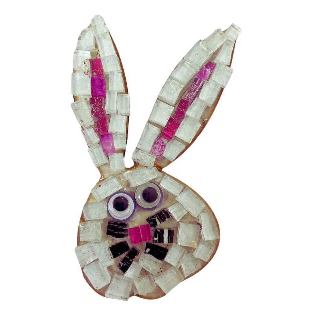 Single - Mosaic Craft Kit with Magnet - White Bunny Small)