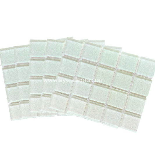 Mosaic Tiles - 10 x sheets of White Glitter 23x23mm