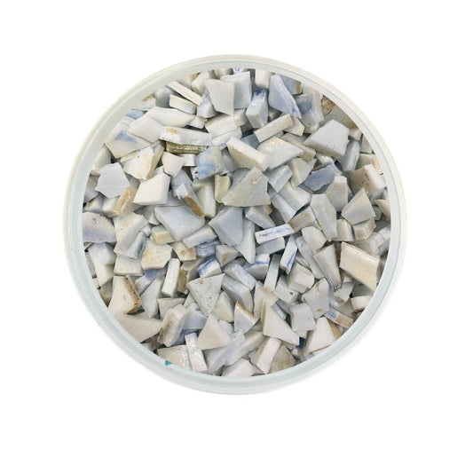 Mosaic Tiles Pre-cut White with blue marbling 960g (for crafting)