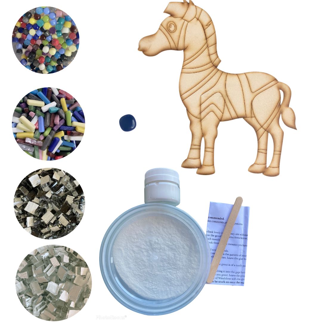 Mosaic Craft Kit with Magnet - Zebra  (Medium)